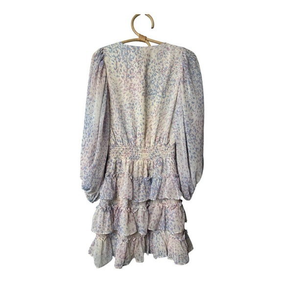 Express Floral Frenzy Pastel Smock Waist Ruffle Balloon Sleeve Mini Dress & Top - Picture 5 of 16